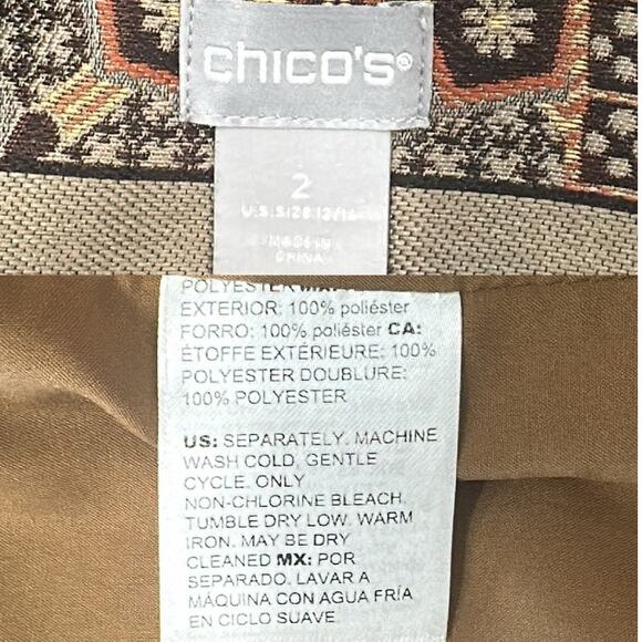 Chico’s Tapestry Dreams Brocade Patchwork Evening Coat Metallic Glam Art-to-Wear - Picture 14 of 15